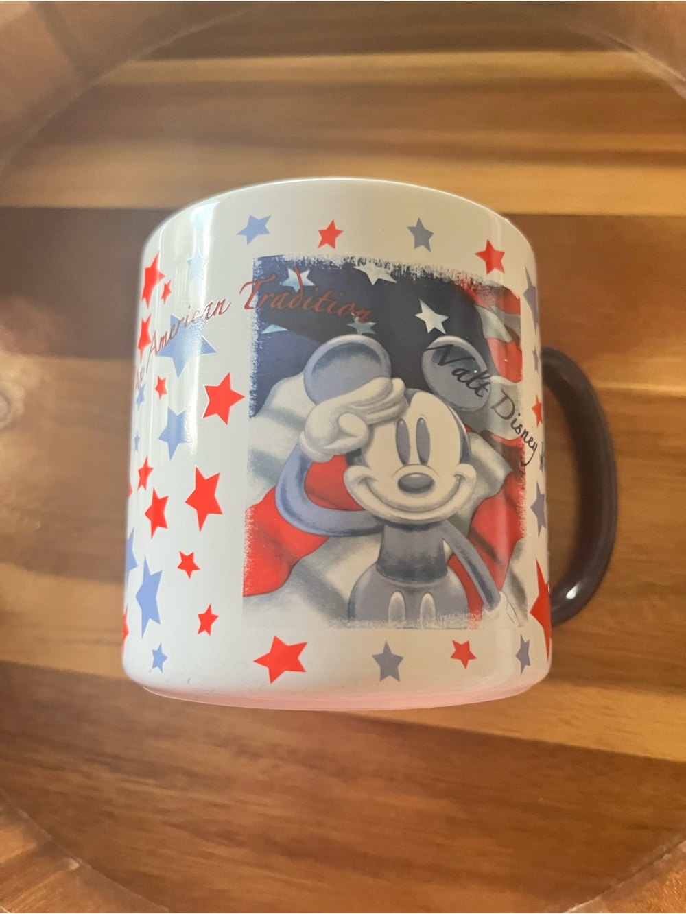 Authentic Disney Mickey Patriotic Stars Ceramic Mug - Red, Blue, White